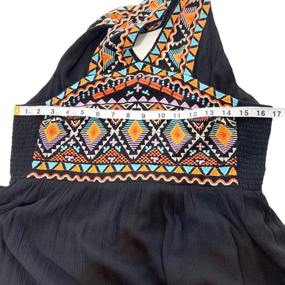 Andree By Unit Dress Embroidered Sleeveless Cross Back Boho Size Small - Picture 10 of 11